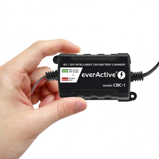 Incarcator inteligent 6V / 12V 1Ah pentru acumulatori stationari plumb-acid VRLA AGM GEL EverActive CBC-1