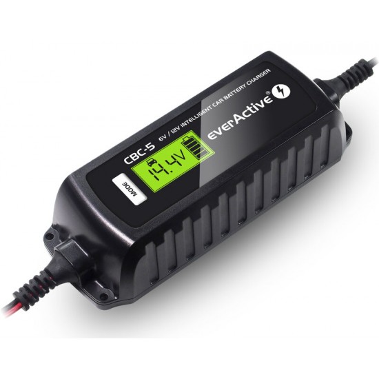 Incarcator inteligent 6V / 12V - max. 3.8ah Everactive CBC-5 pentru acumulatori stationari etansi plumb-acid auto moto 