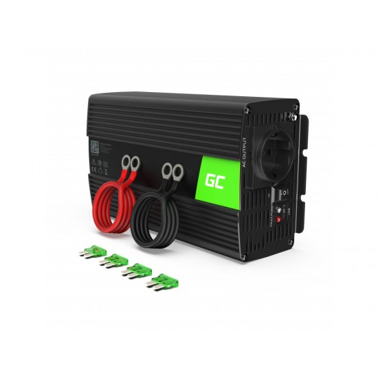 Invertor de tensiune auto de la 12V la 230V 1000W Green Cell INV08 Invertor de tensiune auto de la 12V la 230V 1000W Green Cell INV08